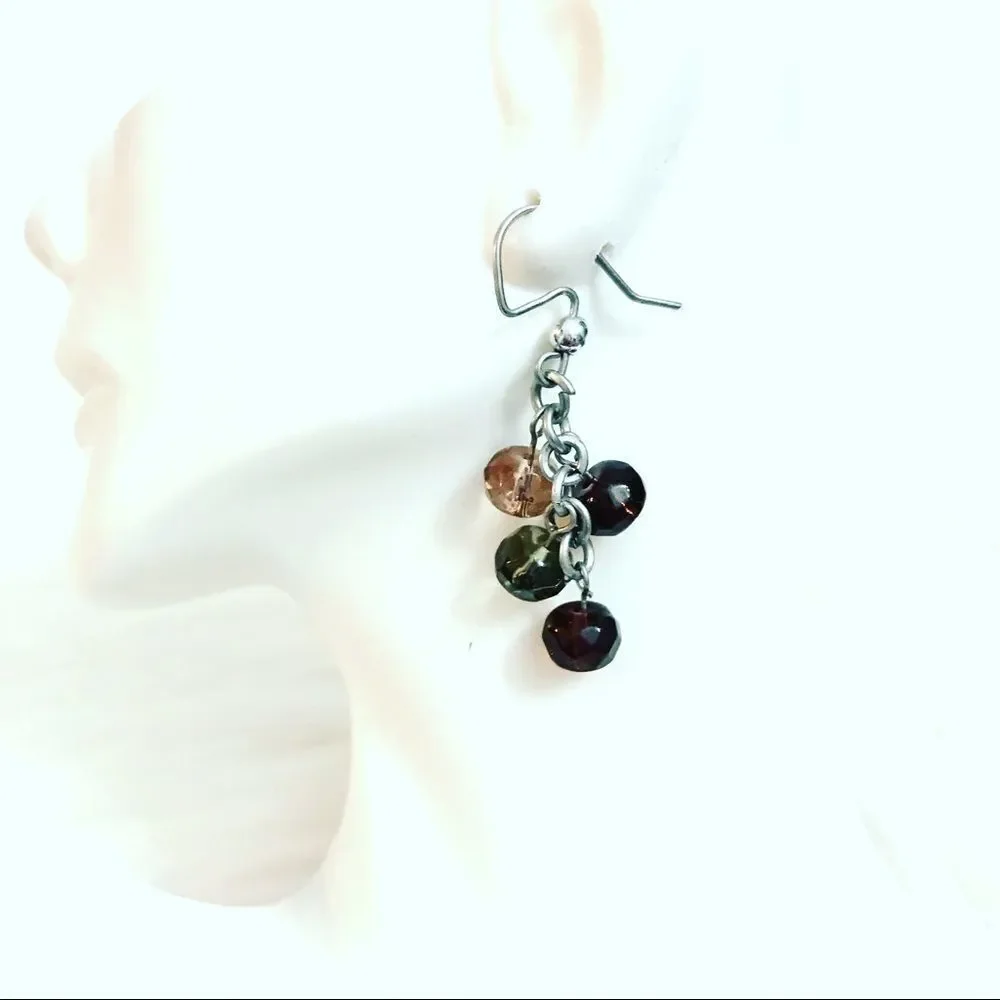 Brown beaded earrings